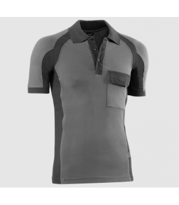 Polo piqué de manga corta Neg/Gris