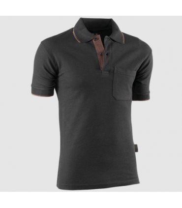 Polo piqué de manga corta Marrón/Neg