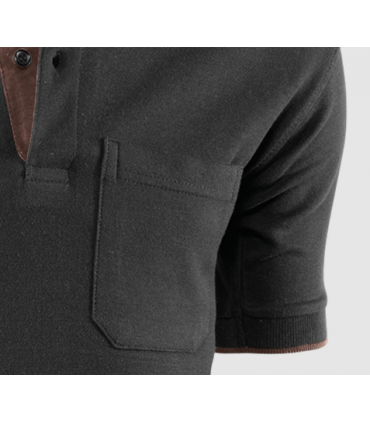 Polo piqué de manga corta Marrón/Neg