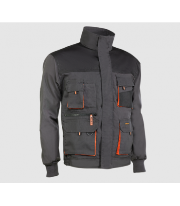 Chaqueta multibolsillos Negro / Gris / Naranja