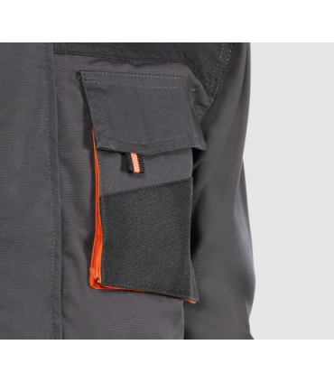Chaqueta multibolsillos Negro / Gris / Naranja