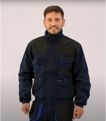 Chaqueta multibolsillos Negro / Azul marino