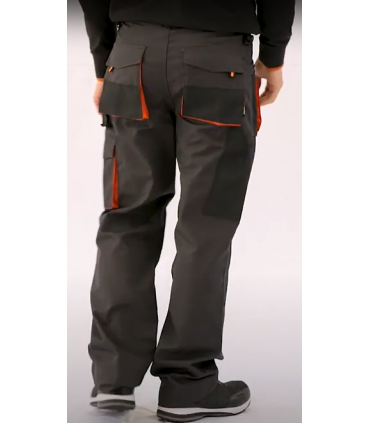 Pantalón multibolsillos Negro / Gris / Naranja