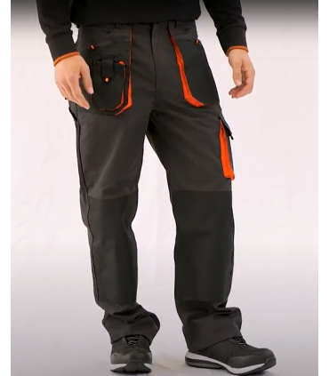 Pantalón multibolsillos Negro / Gris / Naranja
