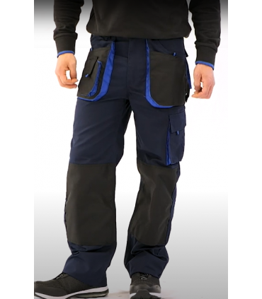 Pantalón multibolsillos Negro / Azul marino
