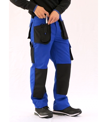 Pantalón multibolsillos Negro / Azulina
