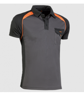 Polo de manga corta Negro / Gris / Naranja