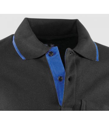 Polo piqué de manga corta Negro / Azulina