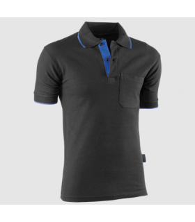 Polo piqué de manga corta Negro / Azulina