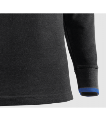 Polo de manga larga con ojo de pájaro Negro / Azulina