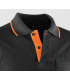 Polo de manga larga con ojo de pájaro Negro / Naranja