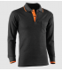 Polo de manga larga con ojo de pájaro Negro / Naranja
