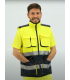 Chaleco multibolsillos de alta visibilidad Amarillo fluor/azul