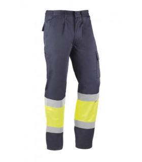 Pantalón multibolsillos Amarillo fluor/azul