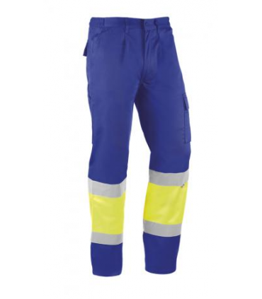 Pantalón multibolsillos Amarillo fluor/azul