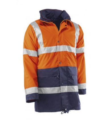 Parka desmontable Naranja fluor/azul