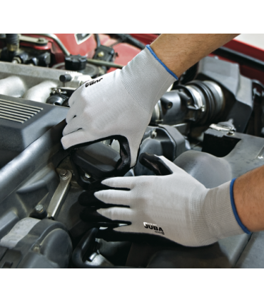 Guante sin costuras de nylon® recubierto de nitrilo estanco Gris/Negro