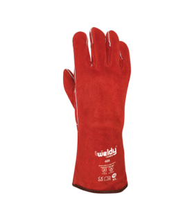 Guante de piel serraje para soldadores.Forrado total, cosido de hilo de kevlar®