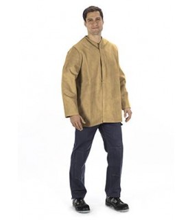 Chaqueta de soldador de serraje crupón. Calidad Extra. Beige