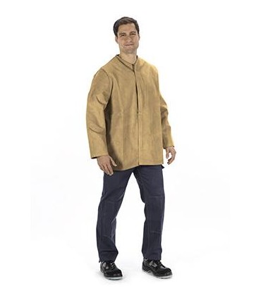 Chaqueta de soldador de serraje crupón. Calidad Extra. Beige