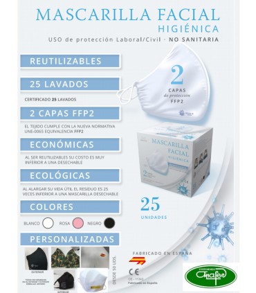 MASCARILLA FACIAL REUTILIZABLE TELA NEGRA