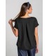 Camiseta negra fluida manga corta
