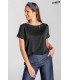 Camiseta negra fluida manga corta