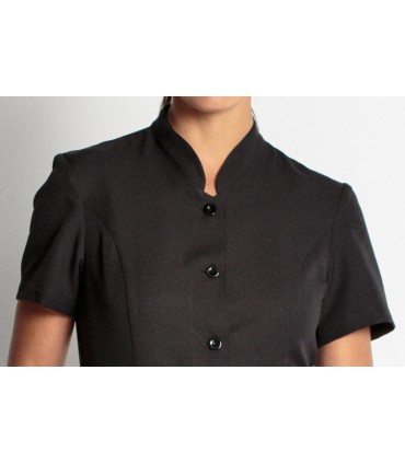 Chaqueta básica negra manga corta