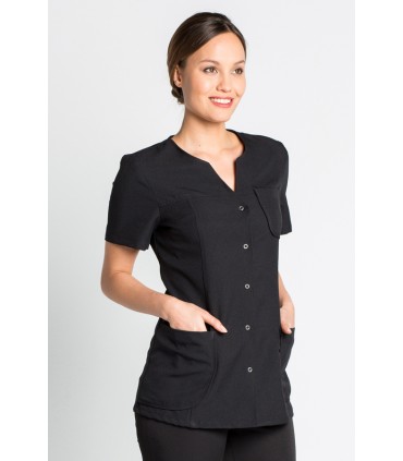 Chaqueta negra manga corta low cost