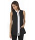 Casaca microfibra negra s/mangas cuello mao
