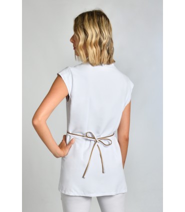 Estola kimono spa blanca vivo dorado