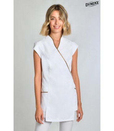 Estola kimono spa blanca vivo dorado