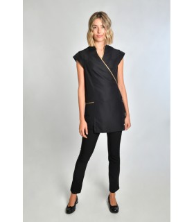 Estola kimono spa negra vivo dorado