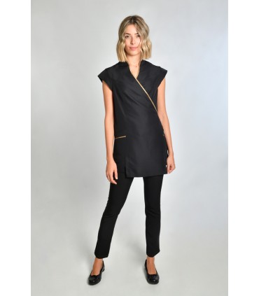 Estola kimono spa negra vivo dorado