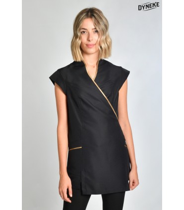 Estola kimono spa negra vivo dorado