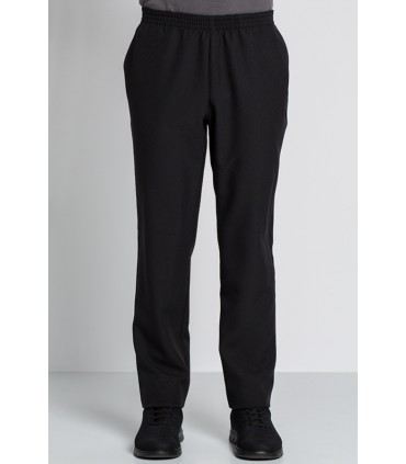 Pantalón negro poliéster con bolsillos