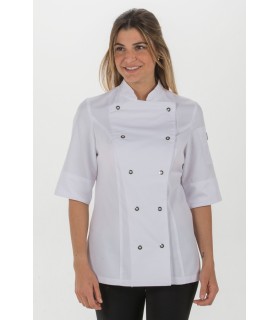 Chaqueta cocinera blanca manga 3/4