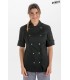 Chaqueta cocinera negra manga 3/4