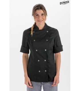 Chaqueta cocinera negra manga 3/4