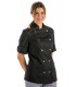 Chaqueta cocinera negra manga 3/4