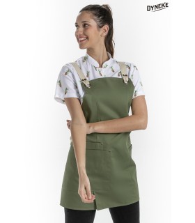 Delantal peto chica bolsillos verde