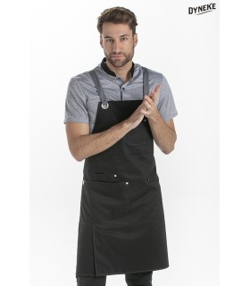 Delantal peto unisex bolsillos negro