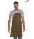 Delantal peto unisex bolsillos marrón