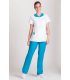 CASACA MUJER MANGA CORTA CRUZADA BICOLOR MICROFIBRA ANTIBACTERIANA
