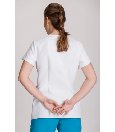 CASACA MUJER MANGA CORTA CRUZADA BICOLOR MICROFIBRA ANTIBACTERIANA