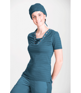 CAMISETA MUJER MANGA CORTA ESCOTE BUSTIER PREMIUM NATURA® STRETCH