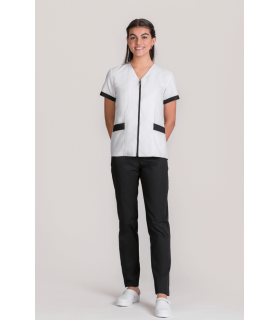 CASACA MUJER MANGA CORTA CON CREMALLERA BICOLOR